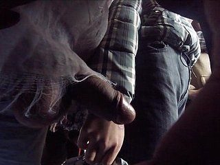 Pulled cock on the bus