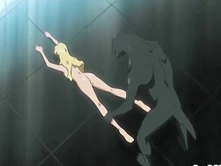 Große Brüste anime hart Echse Monster gefickt